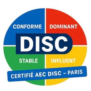 Diagramme représentant la méthode DISC avec 4 segements, Conforme, Dominant, Influent, Stable